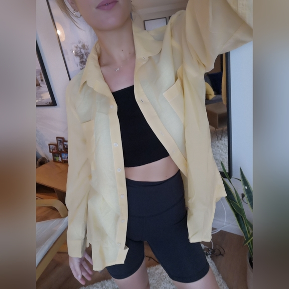 Ralph Lauren over-sized button down yellow - Picture 1 of 5